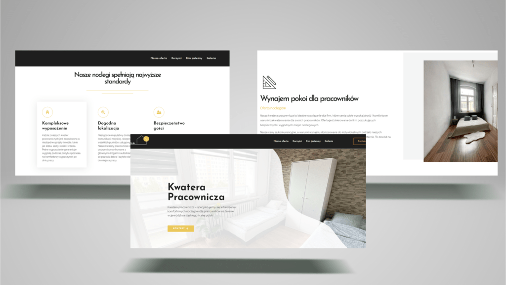 Strona internetowa kwatery do wynajęcia